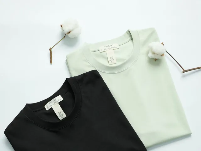 Minimalist flat lay of cotton knit t-shirts