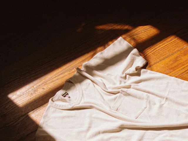 White knit t-shirt in natural light