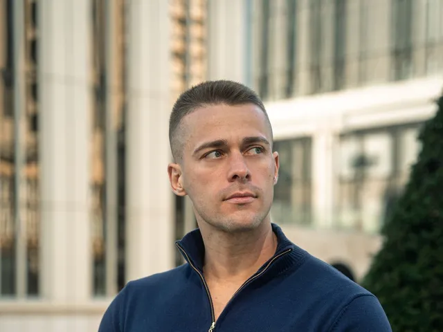 Portrait of a man in a knitted pullover